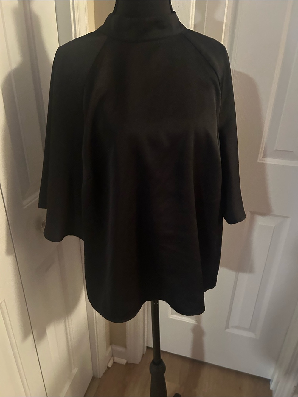 Ann Taylor Black Mock-Neck Tunic Top